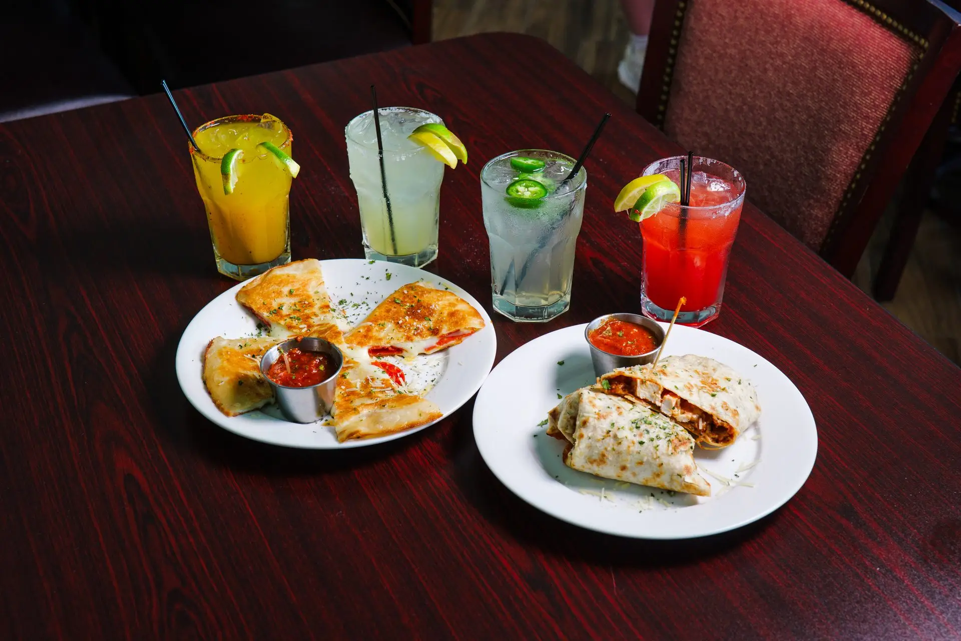 Margaritas and quesadillas at the Tuscan Lounge & Grill