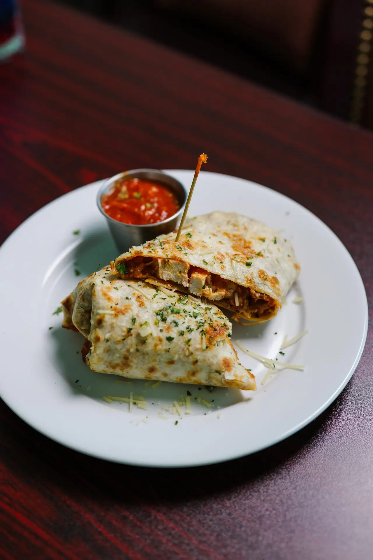 Grilled quesadilla with salsa